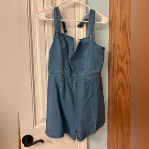 Denim shorts jumpsuit